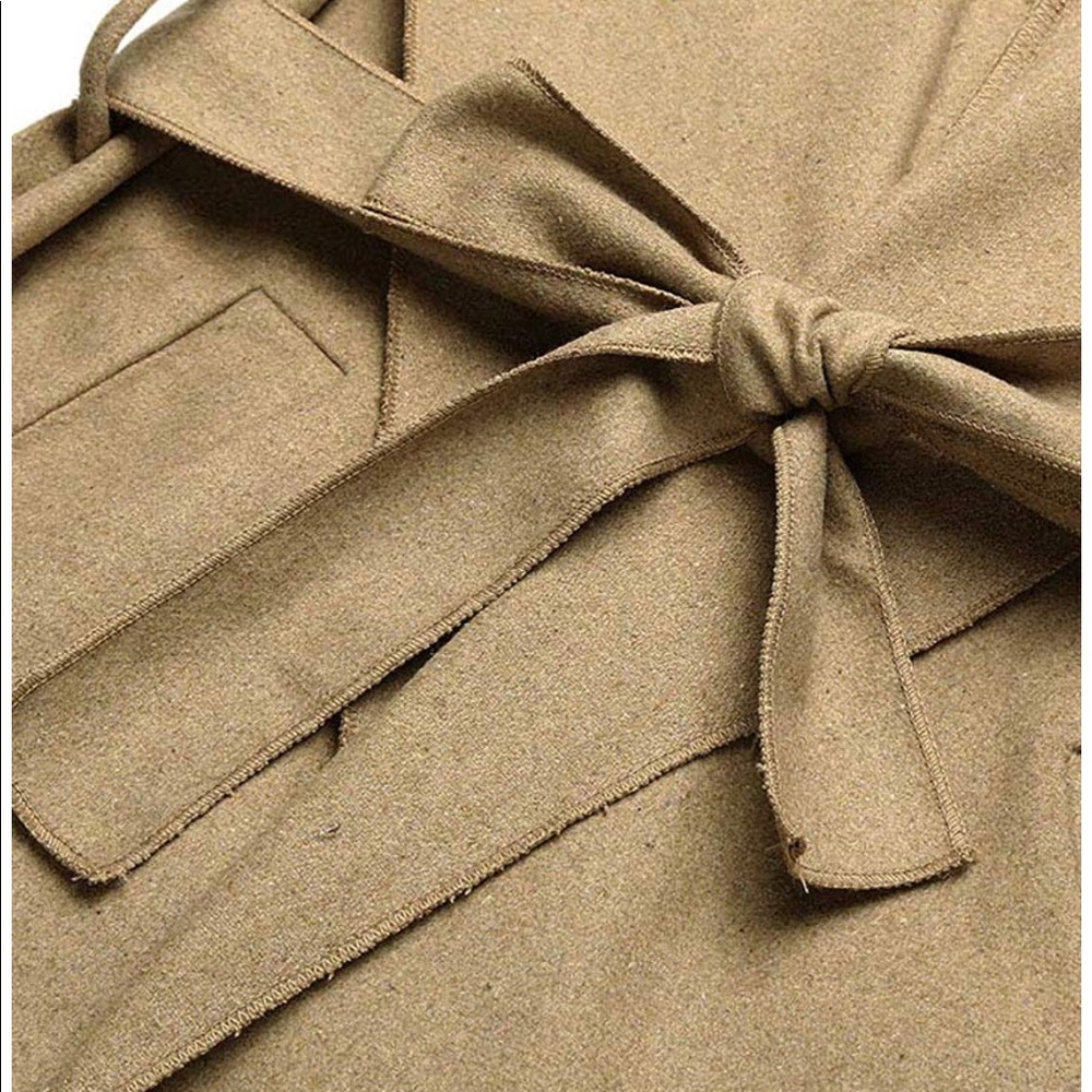 Romacci womens lapel long sleeve trench Jacket - Picture 3 of 6